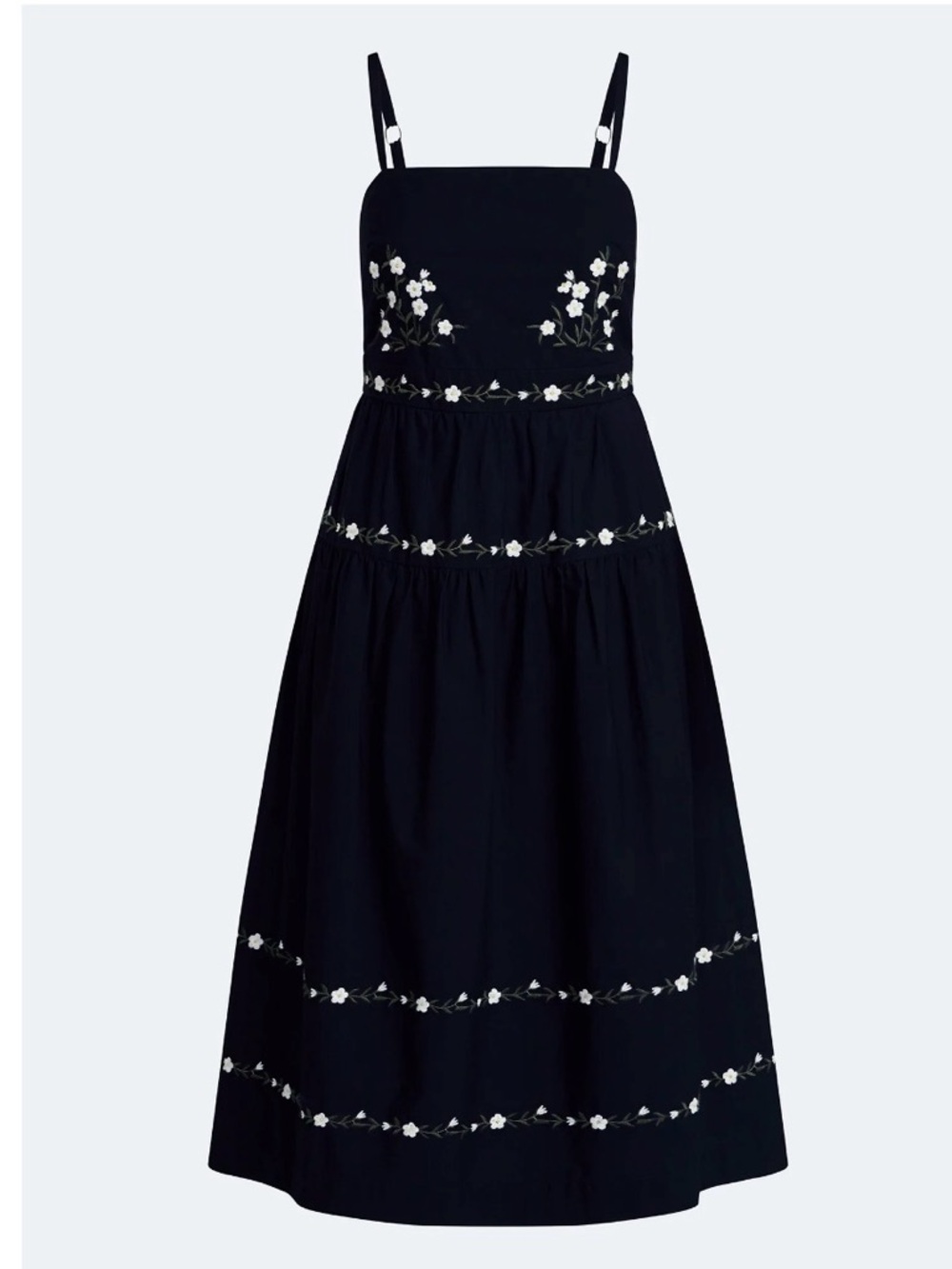 Woman’s Navy Floral Embroidered Sundress